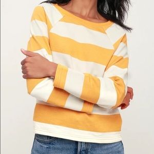 Salt Air Mustard Yellow Striped Sweatshirt